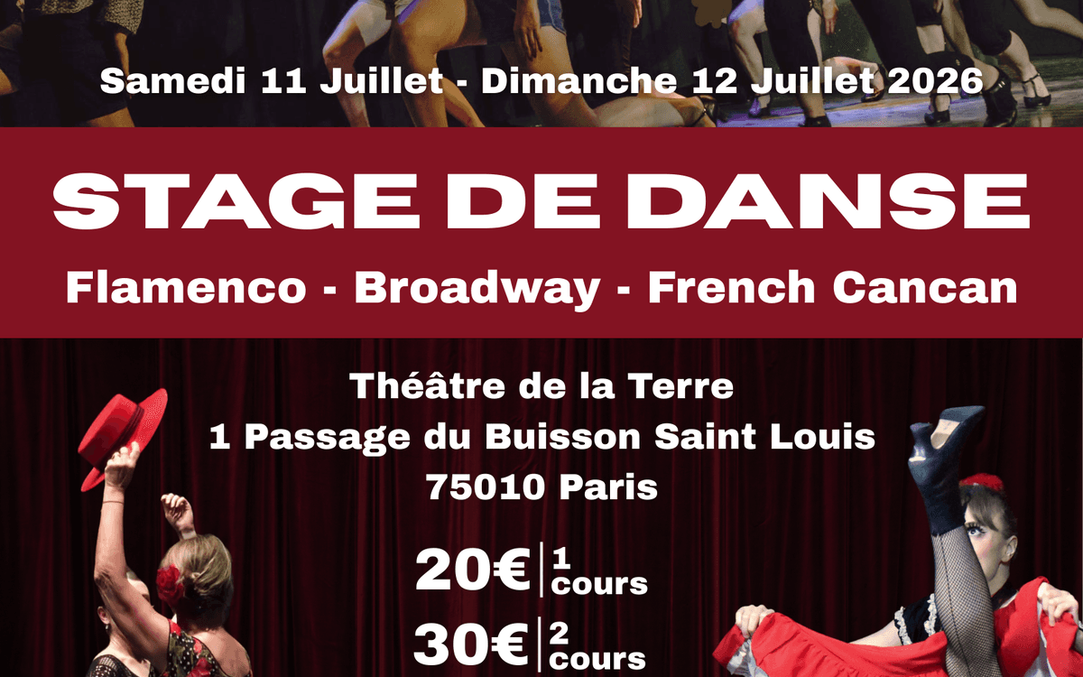 Stage : Flamenco, Broadway et cancan : 11 et 12 juillet 2026