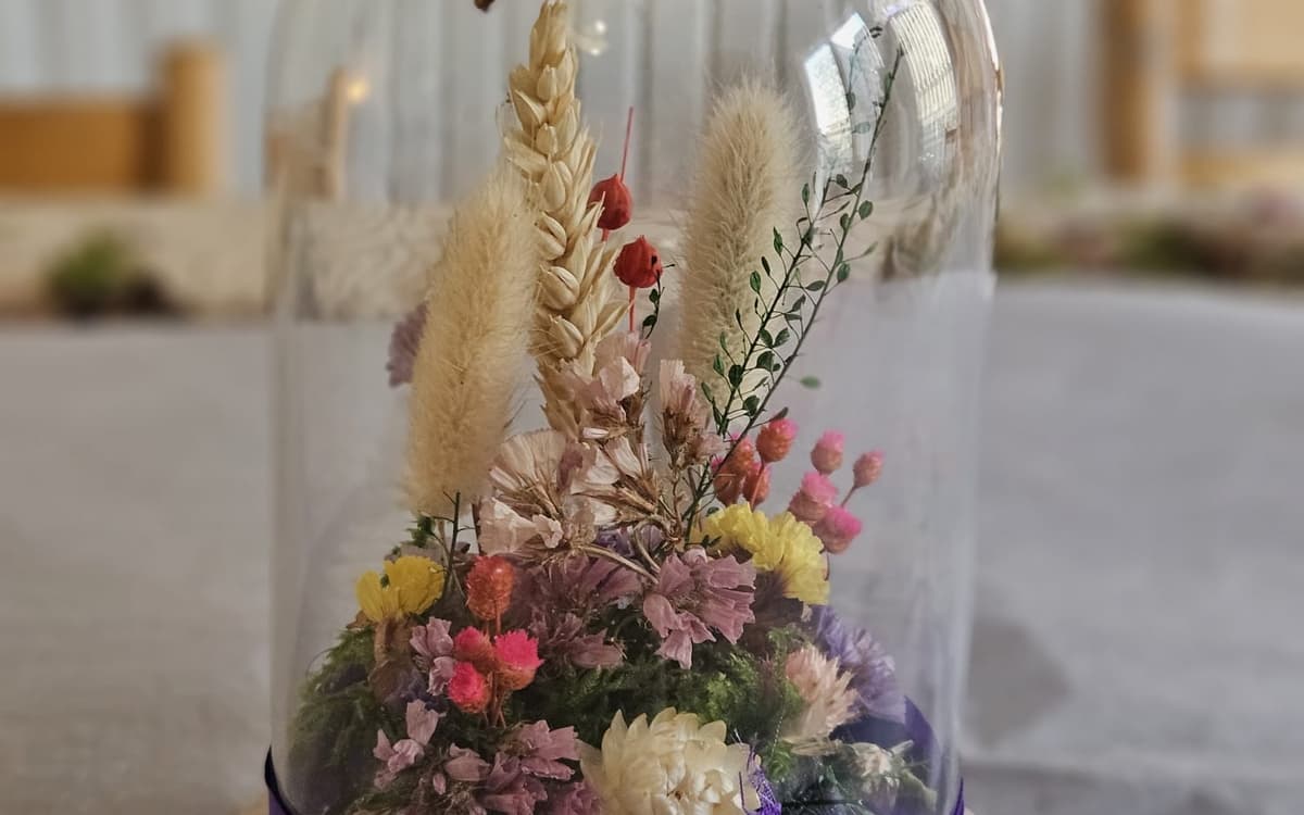 Atelier cloche de fleurs séchées bio en duo adulte-enfant