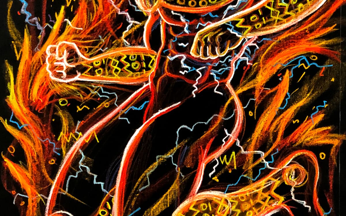 Vernissage de l'exposition "Le futur était ancestral" de Gilles Mayk Navangi